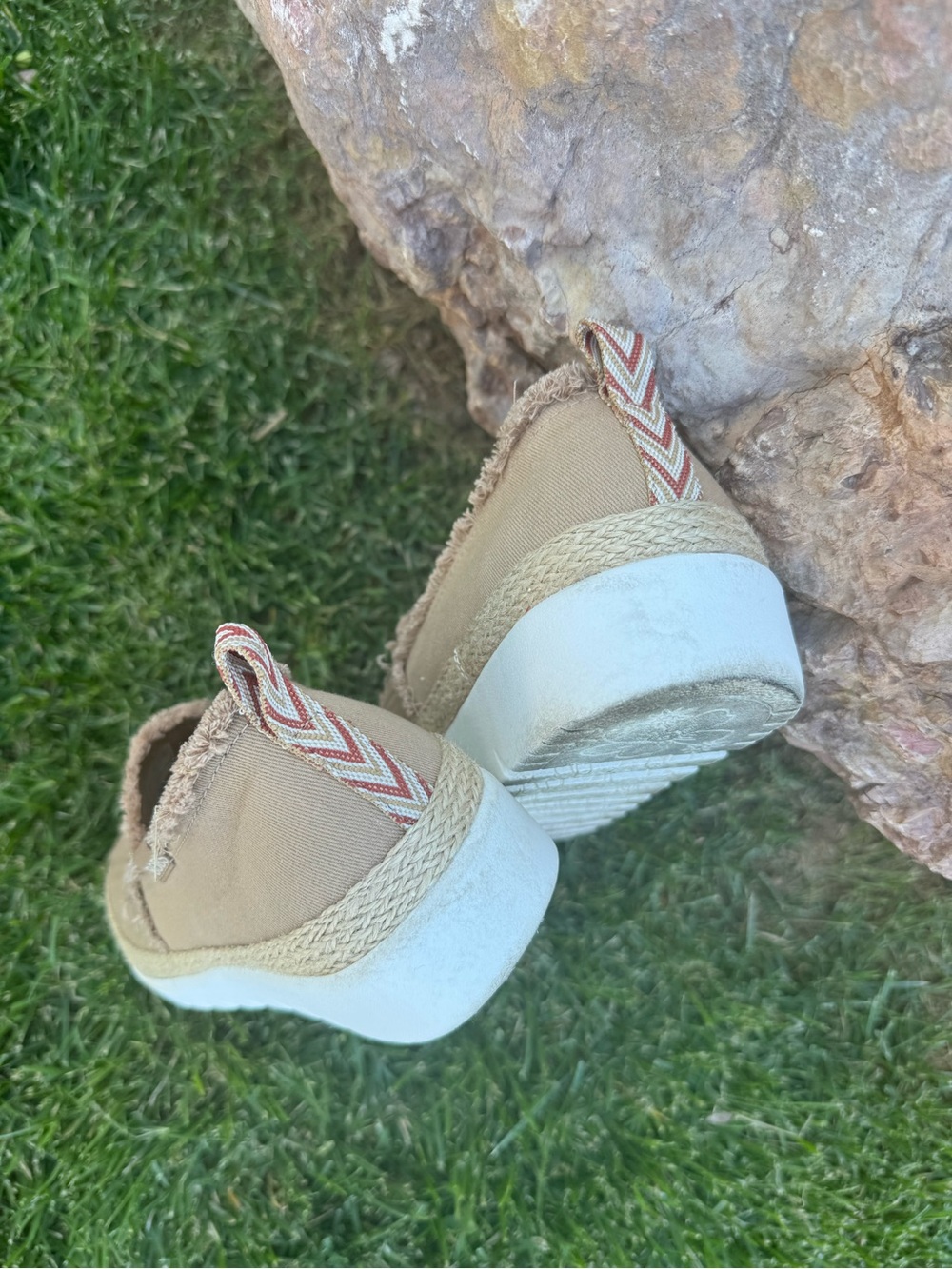 BOBS from Skechers Tan Canvas Slip-On Espadrille Sneakers - Picture 3 of 8